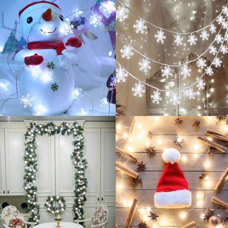 Christmas 5M White Snowflake Fairy String Light Strip