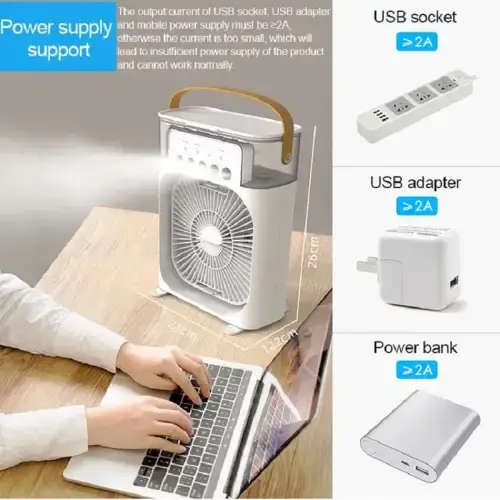 SDFGH Air Cooler Mini Fan Water Fan Spray Fan USB Fan Portable Fan Air Conditioner Humidifier Portab