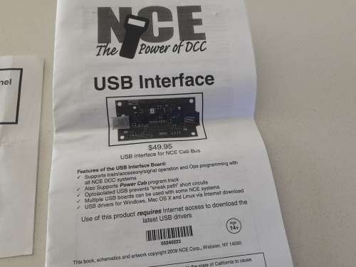 NCE  DCC USB POWER CAB CONNECTOR FOR COMPUTER CONTROL of trains