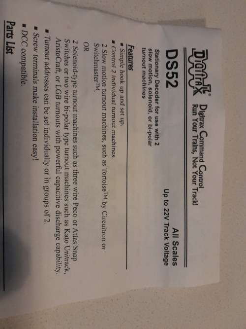 x 8 Digitrax DS52 Stationary Decoder for Snap Switches or Slow Motion