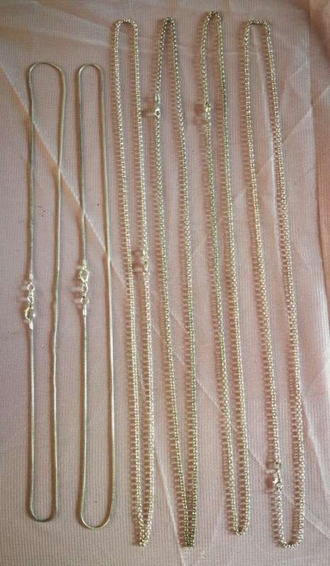 34 grams 92.5 Sterling Silver Neck chains