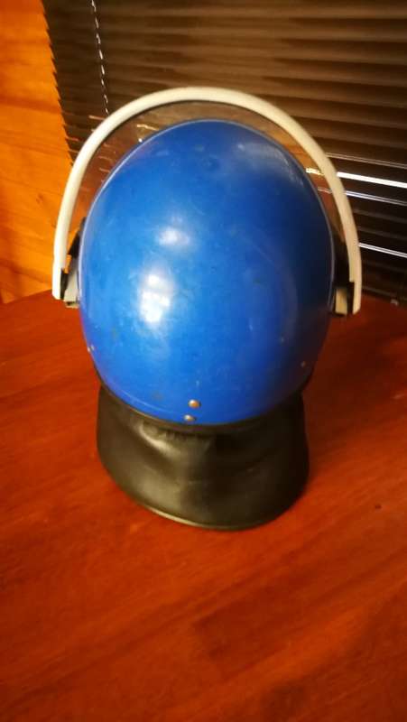 Vintage Blue Riot Helmet - made in England..