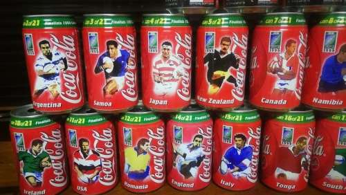 21 x 1999 Rugby World Cup Collectors Coca-Cola Cans..