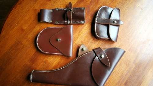 Vintage full leather S.A.P accessories set..