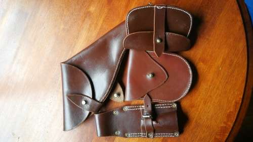 Vintage full leather S.A.P accessories set..