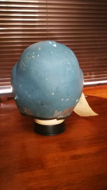 Vintage Blue British MK-1A Fighter Pilot Helmet Shell..