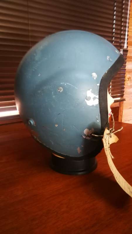 Vintage Blue British MK-1A Fighter Pilot Helmet Shell..