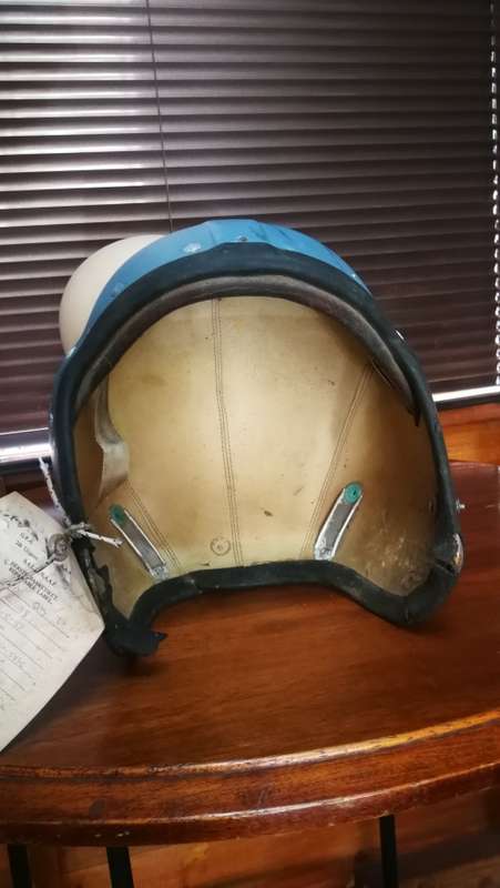 Vintage Blue British MK-1A Fighter Pilot Helmet Shell..