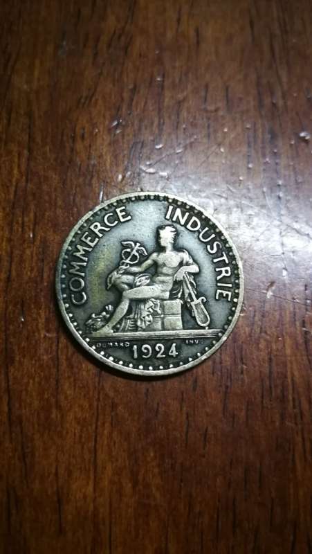 FRANCE 1924 1 FRANC COIN KM#876 Europe - French Chamber of Commerce Series - BEAUTIFUL! SCARCE!