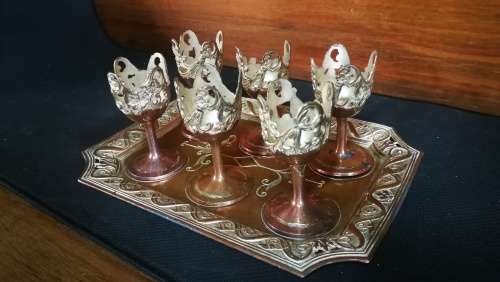 Very old Beautiful Detailed 6 x egg cup Holders