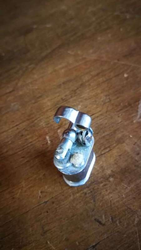 Vintage 1950`s Miniature Silver Keyring Oil Lighter..