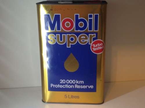 MOBIL SUPER OIL CAN - 5 LITER OIL CAN   - GREAT FIND -