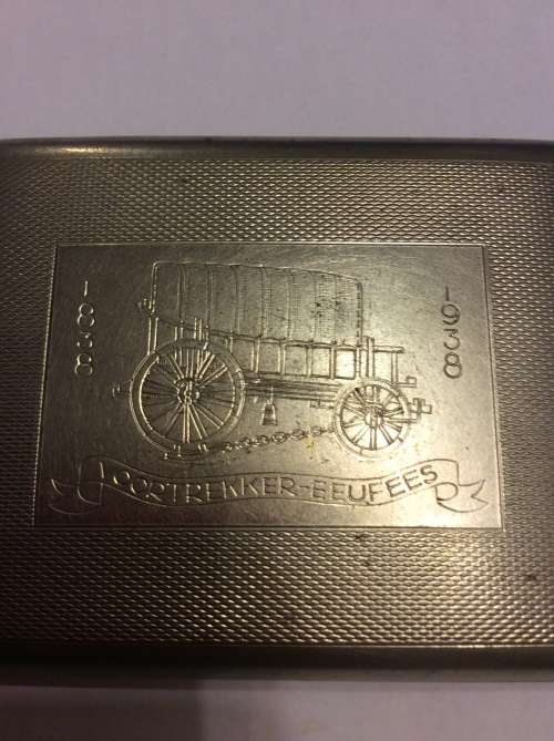 VOORTREKKER 1838 - 1938 EEUFEES CIGARETTE CASE - AMAZING RARE FIND - VOORSCHOTEN HOLLAND MAKER -