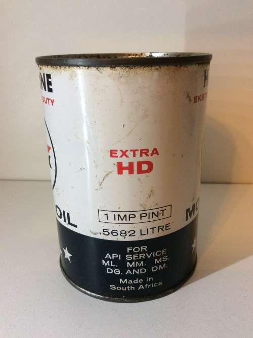 ONE PINT SOUTH AFRICAN CALTEX HAVOLINE USED OIL CAN   - WOW! -