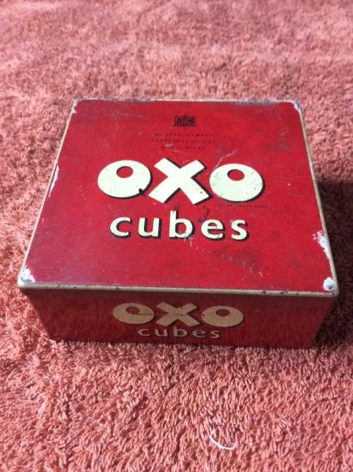 VINTAGE OXO TIN LARGE - GREAT SUBJECT MATTER  - GREAT FIND -
