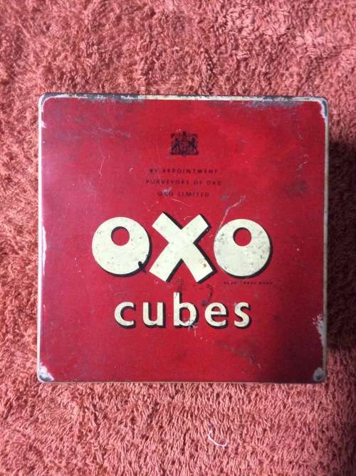 VINTAGE OXO TIN LARGE - GREAT SUBJECT MATTER  - GREAT FIND -