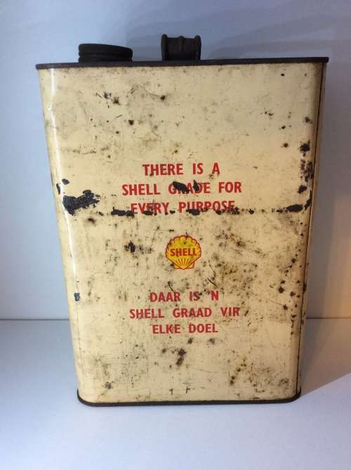 OLD SHELL 1 GALLON DONAX D HYDRAULIC FLUID CAN  / OIL CAN  - GREAT FIND -