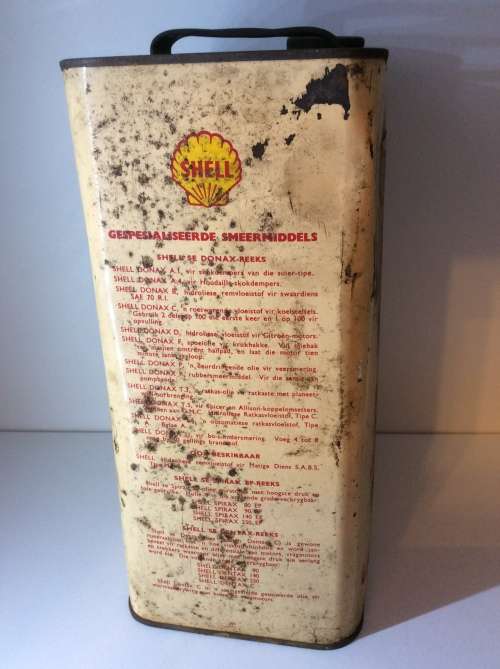 OLD SHELL 1 GALLON DONAX D HYDRAULIC FLUID CAN  / OIL CAN  - GREAT FIND -