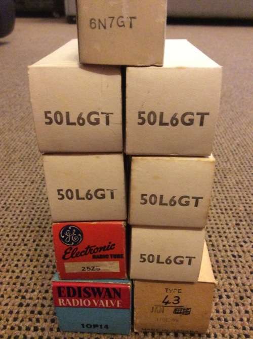 MASSIVE LOT - 41 VINTAGE RADIO/ELECTRONIC VALVES ( RADIO TUBES ) - NOT TESTED - BID PER VALVE -
