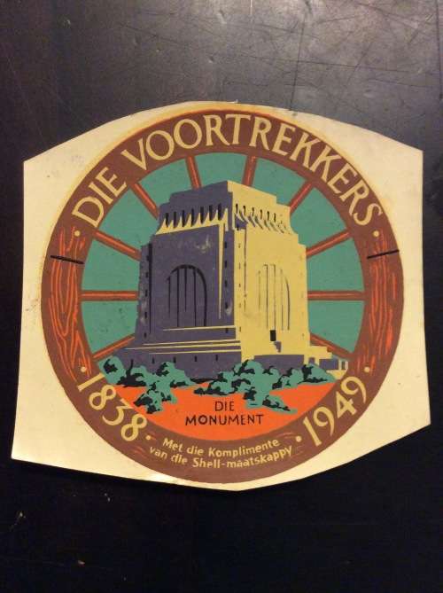 SHELL VOORTREKKER MONUMENT TRANSFER STICKER - AMAZING FIND -