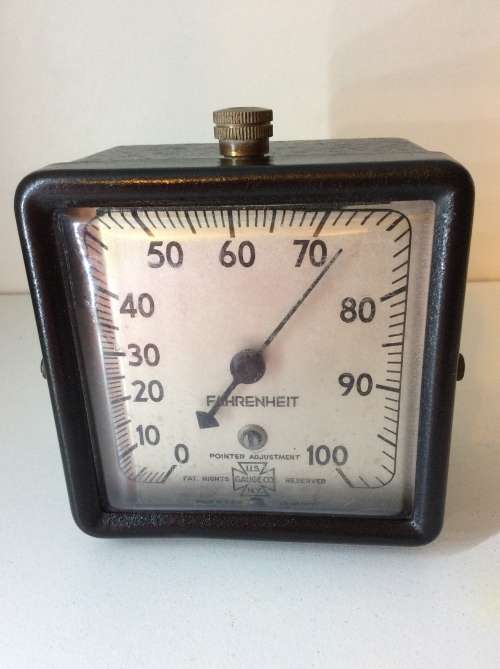 RARE OLD USA NEW YORK GUAGE COMPANY TEMPERATURE  GUAGE - BRILLIANT -
