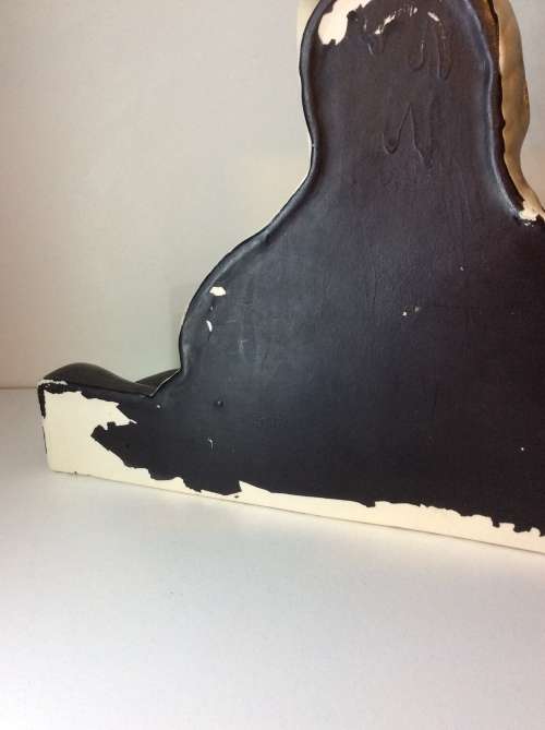 LARGE BLACK & WHITE WHISKY CERAMIC WITH BOTTLE STAND - GREAT FIND -