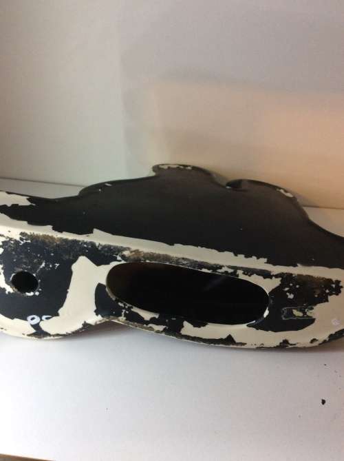 LARGE BLACK & WHITE WHISKY CERAMIC WITH BOTTLE STAND - GREAT FIND -