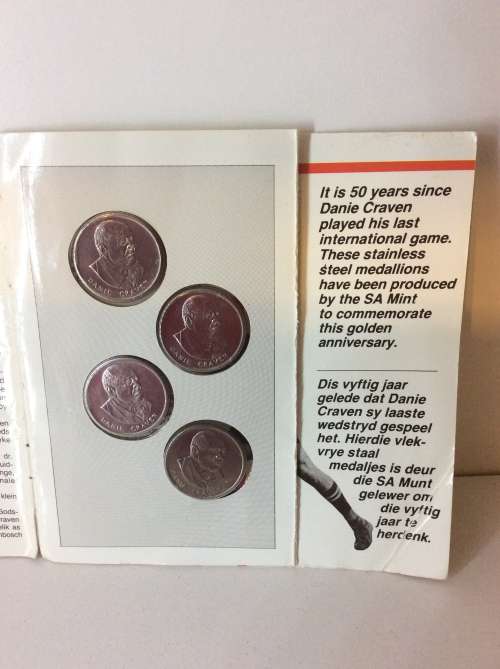 1983 SA MINT - FULL SET DANIE CRAVEN 50 Years MEDALLIONS - BRILLIANT -