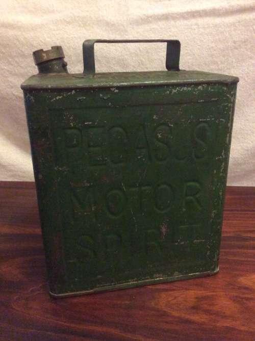 PEGASUS MOTOR SPIRITS VINTAGE OIL CAN - WITH BRASS CAP - GREAT ITEM -