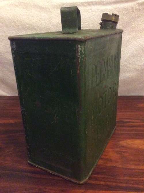 PEGASUS MOTOR SPIRITS VINTAGE OIL CAN - WITH BRASS CAP - GREAT ITEM -