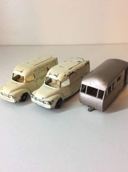 LESNEY DIE CAST LOT - 2X LOMAS AMBULANCE & BLUEBIRD CARAVAN - WOW! -