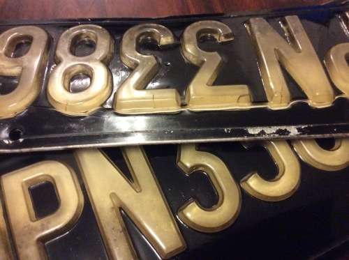 BLACK AND WHITE NUMBER PLATE SET - RARE FIND -