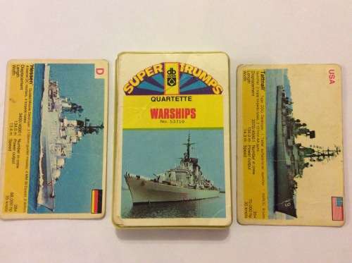 VINTAGE TOP TRUMPS PLAYING CARDS - WARSHIPS -