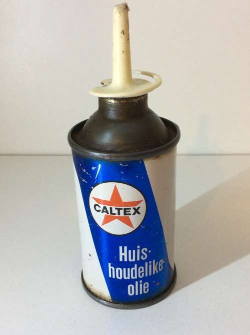 CALTEX HOME LUBRICANT  OLD OIL TIN - GREAT FIND -