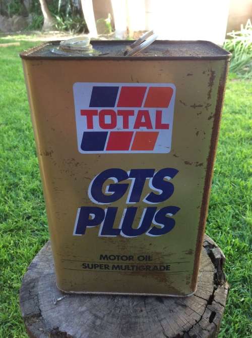 OLD 5 LITER OIL CAN - TOTAL GTS PLUS- GREAT FIND -