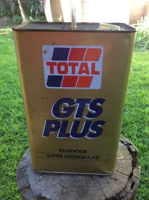 OLD 5 LITER OIL CAN - TOTAL GTS PLUS- GREAT FIND -