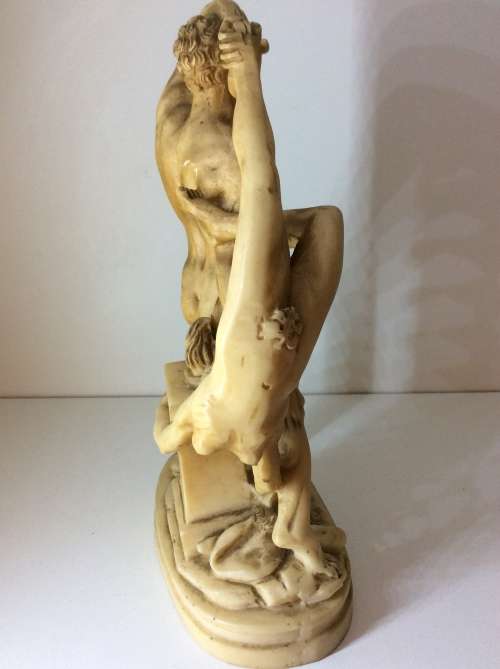 VINTAGE GREEK STATUE - ERCOLE E LICA - 23cm HIGH - HARD RESIN, ABOUT 1KG - GREAT DETAIL -