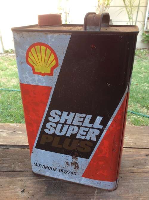 OLD SHELL SUPER FIVE LITER  - OIL TIN - GREAT FIND -