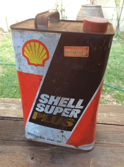 OLD SHELL SUPER FIVE LITER  - OIL TIN - GREAT FIND -