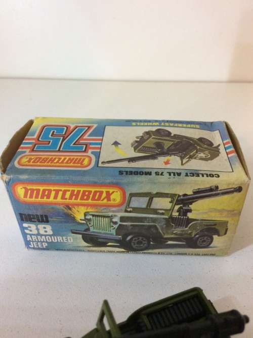 1977 MATCHBOX 75 - ARMOURED JEEP - ORIGINAL BOX - AMAZING FIND -