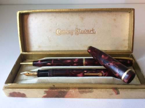CONWAY STEWART DINKIE set fountain pen 14ct gold nib & pencil - ORIGINAL BOX -