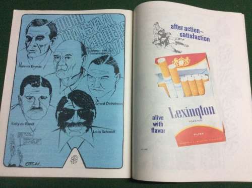 1974 NORTHERN TRANSVAAL VS BRITISH ISLANDS RUGBY PROGRAM - AMAZING PIECE SA RUGBY HISTORY -