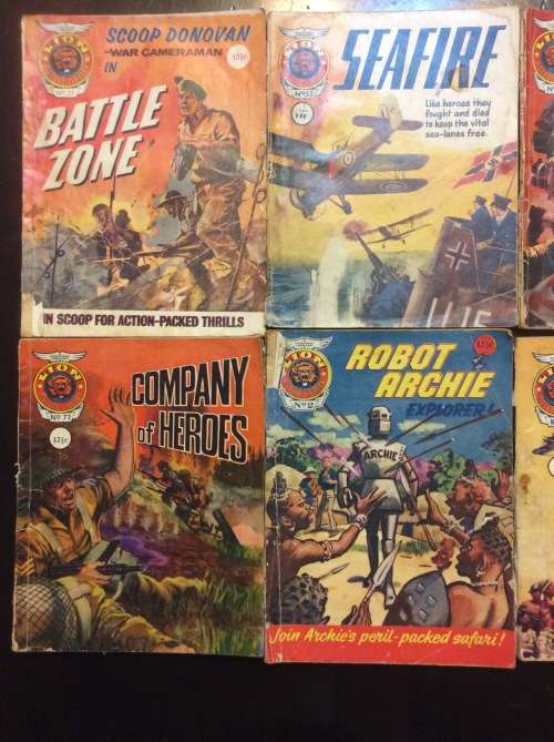 WAR COMICS - 1960s LION PICTURE LIBRARY - 9 BRILLIANT COMICS - BID PER COMIC FOR THE LOT -