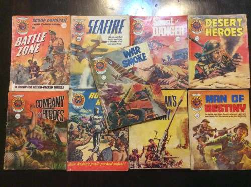 WAR COMICS - 1960s LION PICTURE LIBRARY - 9 BRILLIANT COMICS - BID PER COMIC FOR THE LOT -