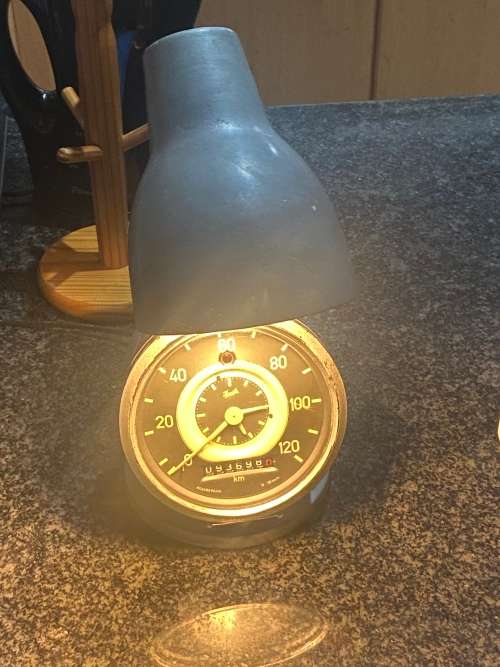 VERY COOL OLD GERMAN SPEEDOMETER  CONVERTED INTO A LIGHT