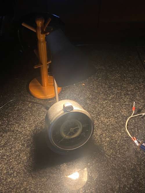 VERY COOL OLD GERMAN SPEEDOMETER  CONVERTED INTO A LIGHT