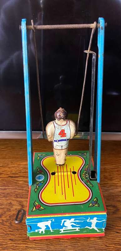 WYANDOTTE USA MADE 1930s WIND UP TIN ACROBAT - EXTREMELY RARE - WORKS -