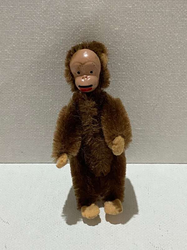 RARE 1950s SCHUCO GERMAN TOY MONKEY - TONGUE MECHANISM WORKS -