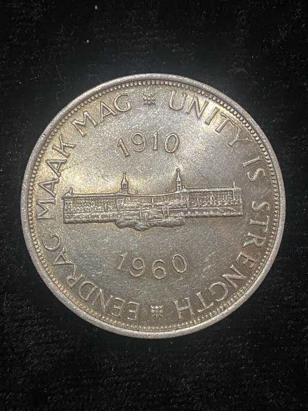 1960 5 SHILLINGS - UNION 50th ANNIVERSARY - GOOD CLEAN CONDITION -