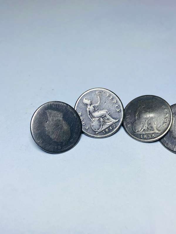 1838 to 1843 Four Pence Silver Cufflinks